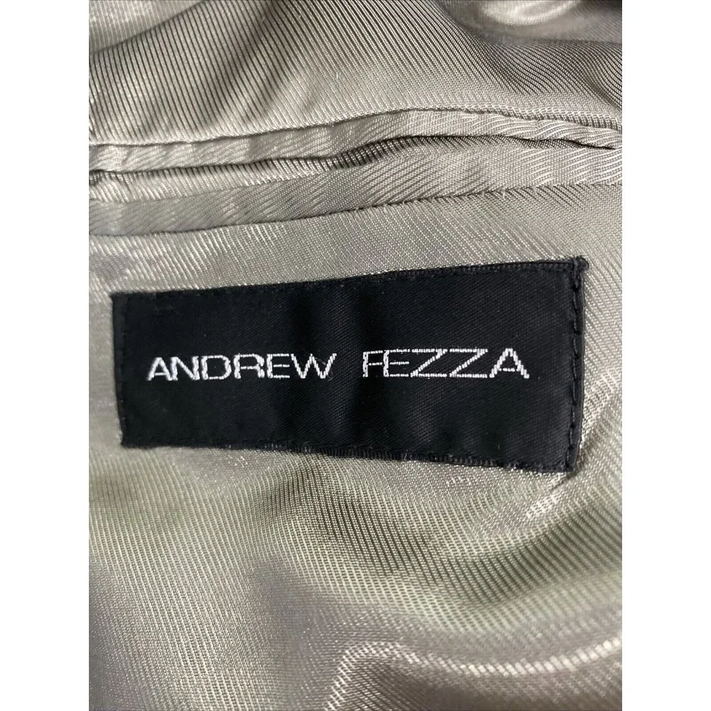 Andrew Fezza 3 Button Golden Brown Silk Super 100s Wool Jacket Blazer 42L READ